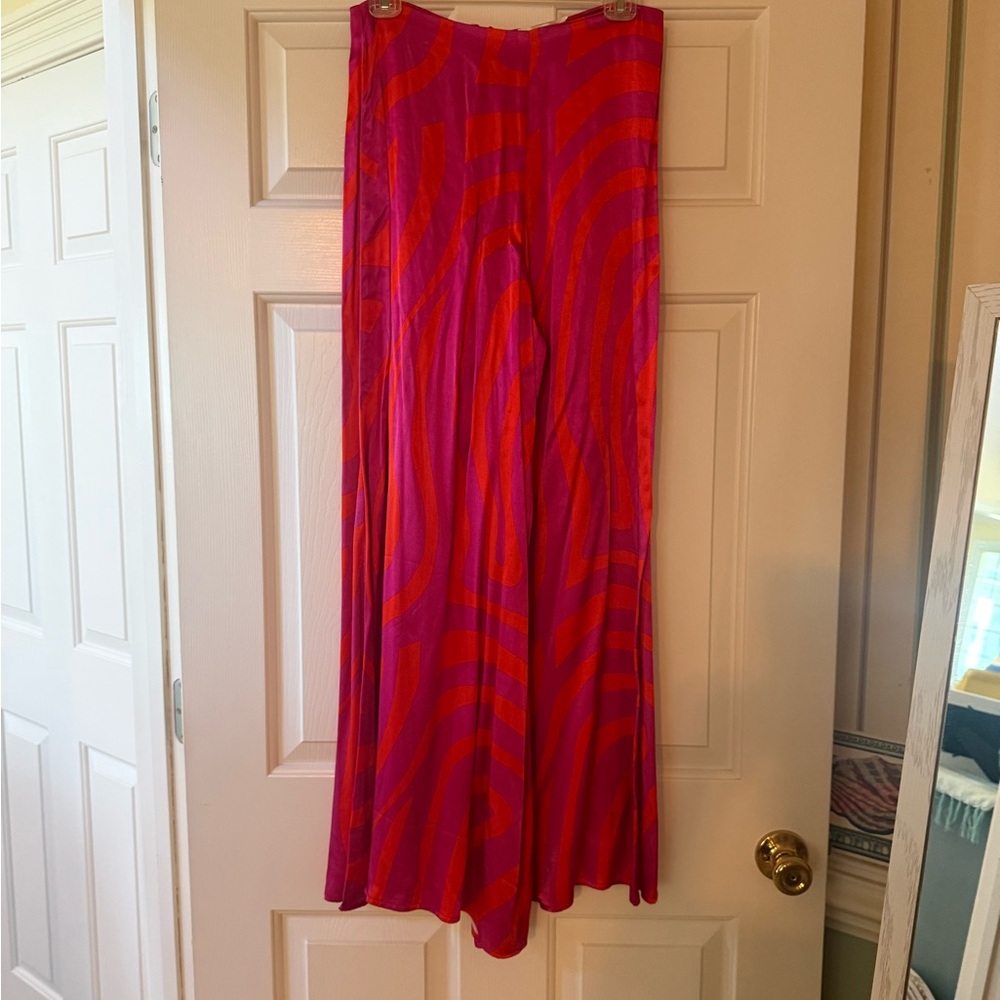Corey Lynn Calter Purple and Red Abstract Palazzo Pants
